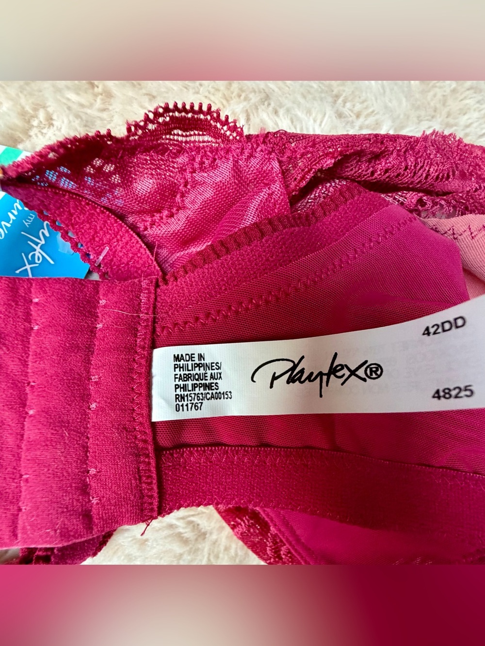 Playtex Lace Underwire Bra in Raspberry - Picture 15 of 16